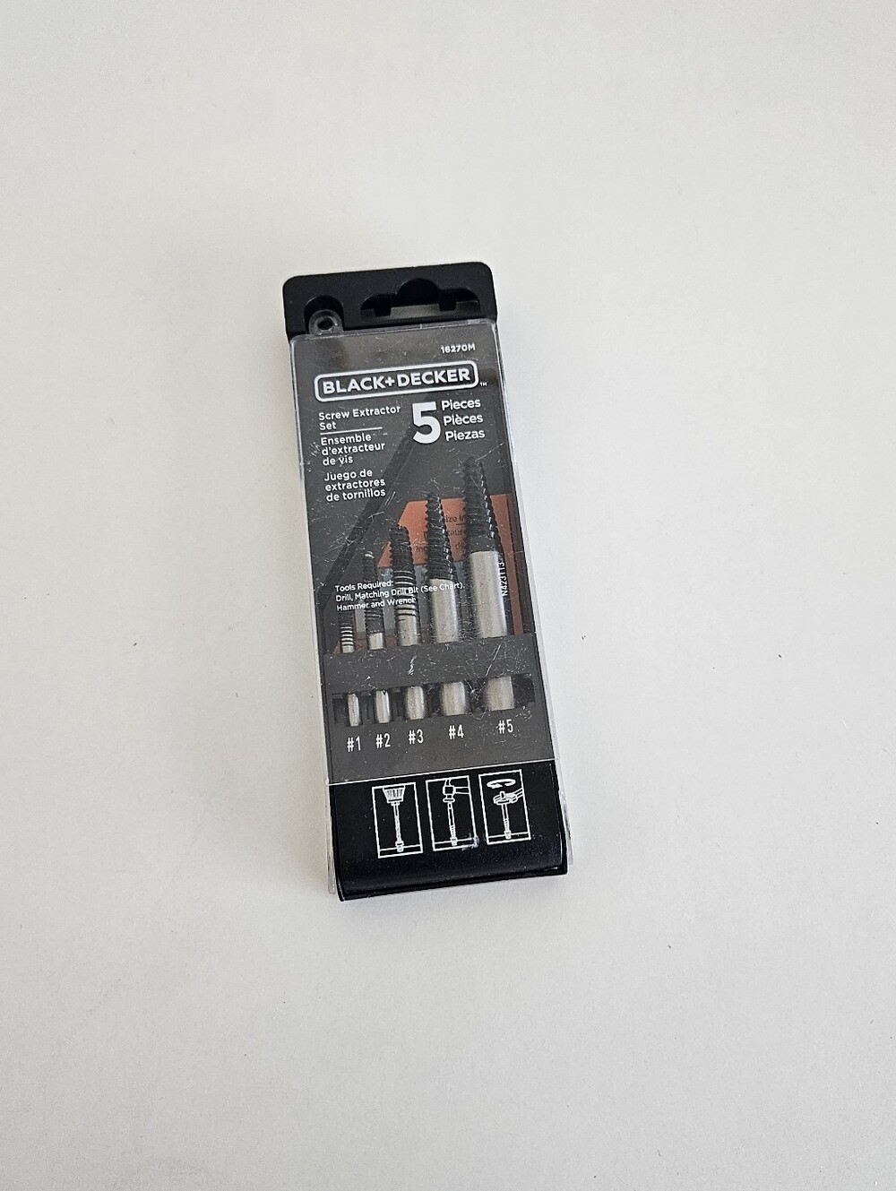 Black & Decker Screw Extractor Set 16270M 5-Piece Multi Size